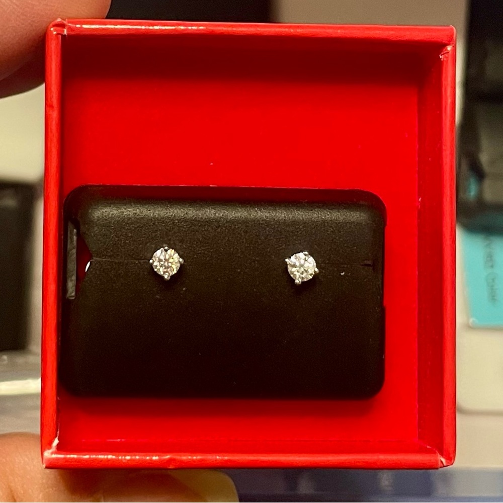 Moissanite 925 Silver Post Back Elegant Stud Earrings
